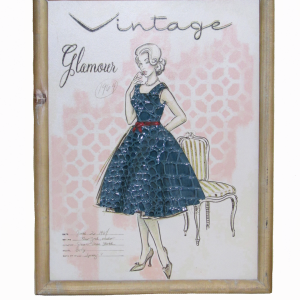 CUADRO VINTAGE VESTIDO MARINO