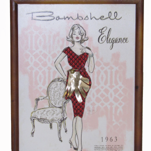 CUADRO VINTAGE VESTIDO ROJO