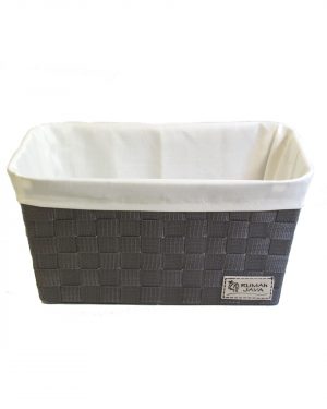 CANASTA CINTAS GRIS CON FUNDA
