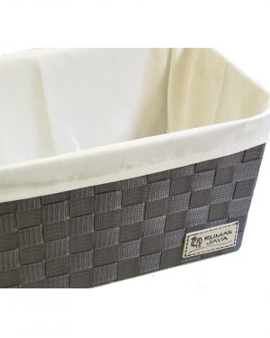 CANASTA CINTAS GRIS CON FUNDA