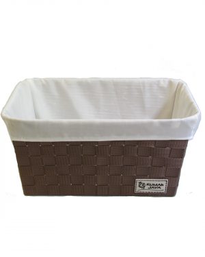 CANASTA CINTAS CHOCOLATE CON FUNDA