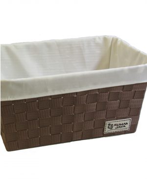 CANASTA CINTAS CHOCOLATE CON FUNDA