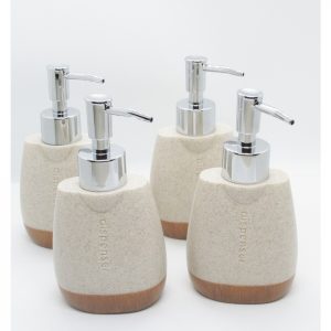 DISPENSER PIEDRA Y BAMBU OVAL POLIRESINA
