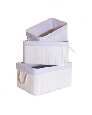 CAJA BAMBU BLANCO SET X 3