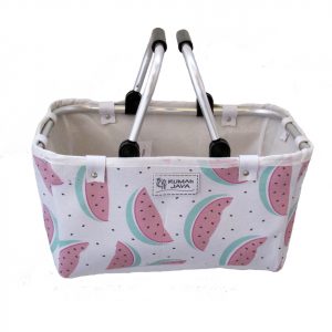 CANASTA «SANDIA» CON MANIJAS DE ALUMINIO