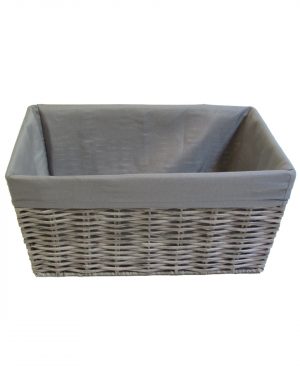 CANASTO ORGANIZADOR GRIS C/FUNDA ECO RATAN