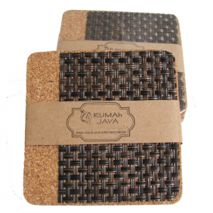 POSAVASO SET X 4 RATAN Y CORCHO