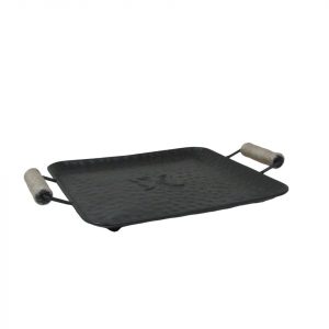 BANDEJA NEGRA YUTE Y METAL