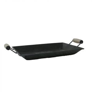 BANDEJA NEGRA YUTE Y METAL