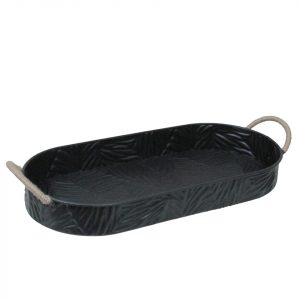 BANDEJA NEGRA YUTE Y METAL