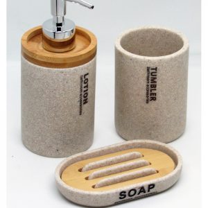 JGO. BAÑO x3 NATURAL Y BAMBU – POLYRESINA