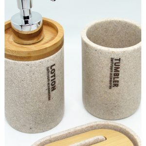 JGO. BAÑO x3 NATURAL Y BAMBU – POLYRESINA