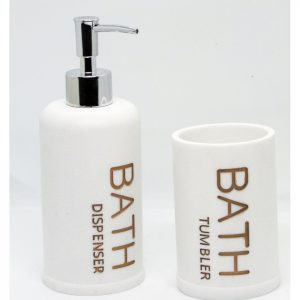 JGO. BAÑO x2 «BATH» BLANCO –  POLYRESINA