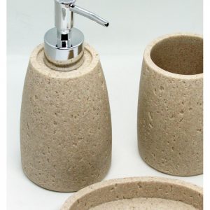 JGO. BAÑO x3 «TRAVERTINO» –  POLYRESINA