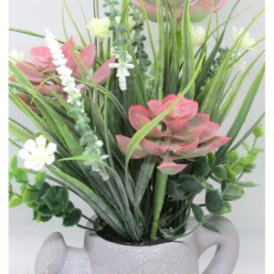 REGADERA FLORES ROSADAS MACETA BICOLOR