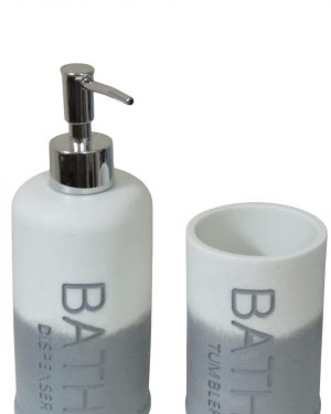 JGO. BAÑO x2 «BATH» GRIS Y BLANCO –  POLYRESINA