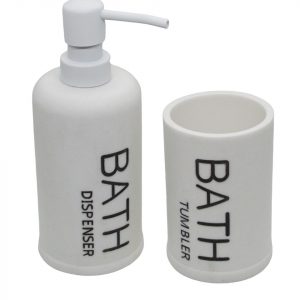 JGO. BAÑO x2 «BATH» BLANCO Y NEGRO –  POLYRESINA