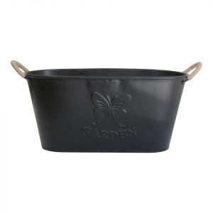 JARDINERA NEGRA Y YUTE METAL GRANDE