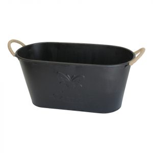 JARDINERA NEGRA Y YUTE METAL GRANDE