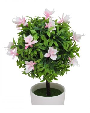 ARBOLITO CON FLORES ROSADAS