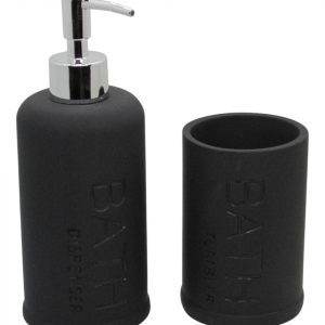 JGO. BAÑO x2 "BATH" NEGRO -  POLYRESINA