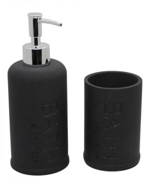 JGO. BAÑO x2 «BATH» NEGRO –  POLYRESINA