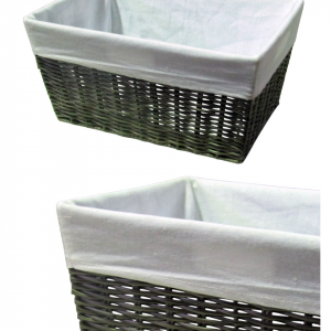 CANASTO ORGANIZADOR  GRIS ECO RATAN