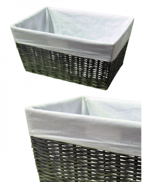 CANASTO ORGANIZADOR  GRIS ECO RATAN