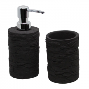 JGO. BAÑO x2 «PIEDRA NEGRO» –  POLYRESINA