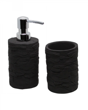 JGO. BAÑO x2 «PIEDRA NEGRO» – POLYRESINA