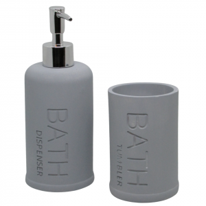 JGO. BAÑO x2 «BATH» GRIS –  POLYRESINA