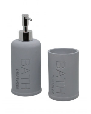 JGO. BAÑO x2 «BATH» GRIS – POLYRESINA