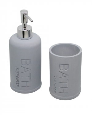 JGO. BAÑO x2 «BATH» GRIS – POLYRESINA