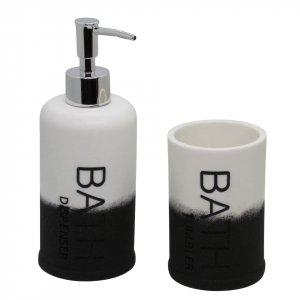 JGO. BAÑO x2 «BATH» NEGRO Y BLANCO – POLYRESINA
