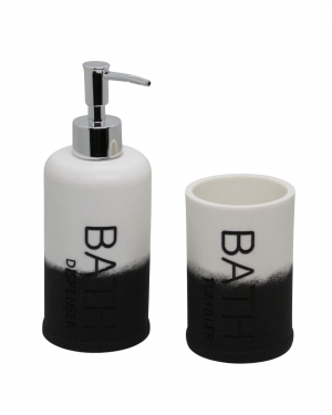 JGO. BAÑO x2 «BATH» NEGRO Y BLANCO – POLYRESINA