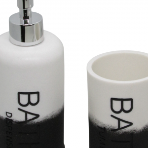 JGO. BAÑO x2 «BATH» NEGRO Y BLANCO – POLYRESINA