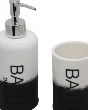 JGO. BAÑO x2 «BATH» NEGRO Y BLANCO – POLYRESINA