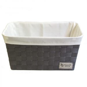 CANASTA CINTAS GRIS CON FUNDA
