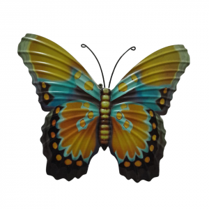 MARIPOSA PARED MARRON Y AZUL