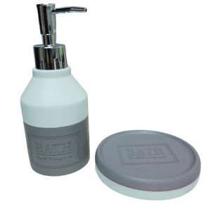 JUEGO BAÑO 2 PIEZAS «BATH» COMBINADO POLIRESINA
