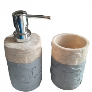 JGO. BAÑO x2 «GRIS Y PIEDRA» – POLYRESINA