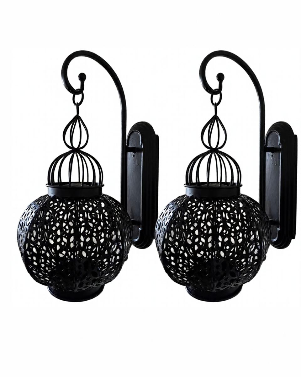 FAROL GLOBO CON MENSULA PARED SET X 2